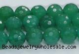 CAJ05 15.5 inches 12mm faceted round green aventurine jade beads