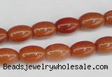 CAJ150 15.5 inches 8*12mm rice red aventurine jade beads