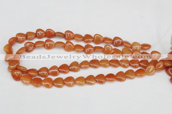 CAJ152 15.5 inches 12*12mm heart red aventurine jade beads