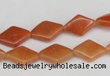 CAJ153 15.5 inches 10*15mm rhombic red aventurine jade beads