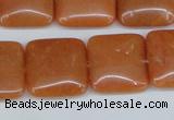 CAJ156 15.5 inches 20*20mm square red aventurine jade beads