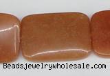 CAJ160 15.5 inches 25*35mm rectangle red aventurine jade beads