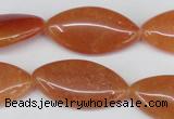 CAJ165 15.5 inches 15*30mm marquise red aventurine jade beads