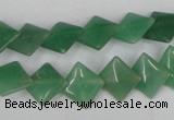 CAJ301 15.5 inches 10*10mm diamond green aventurine jade beads