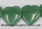 CAJ305 Top-drilled 28*28mm heart green aventurine jade beads