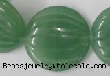 CAJ307 15.5 inches 35mm carved coin green aventurine jade beads