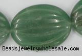 CAJ308 15.5 inches 30*40mm carved oval green aventurine jade beads