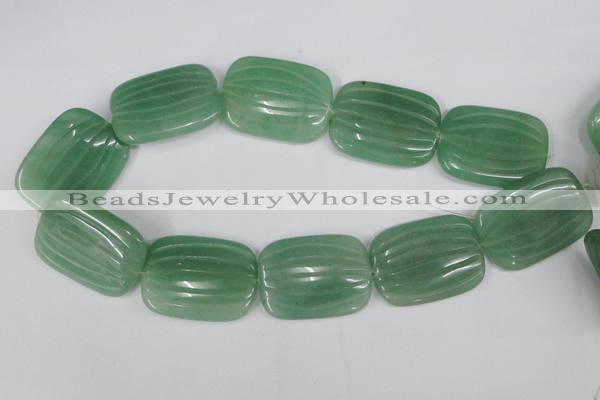 CAJ309 15.5 inches 30*40mm carved rectangle green aventurine jade beads