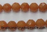 CAJ363 15.5 inches 10mm faceted round red aventurine beads wholesale