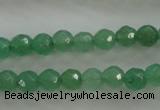 CAJ409 15.5 inches 4mm faceted round green aventurine beads