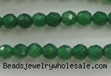 CAJ410 15.5 inches 4mm faceted round green aventurine beads