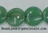 CAJ55 15.5 inches 20mm flat round green aventurine jade beads wholesale