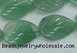 CAJ56 15.5 inches 18*25mm twisted leaf green aventurine jade beads