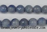 CAJ563 15.5 inches 10mm faceted round blue aventurine beads wholesale