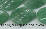 CAJ57 15.5 inches 22*30mm twisted leaf green aventurine jade beads