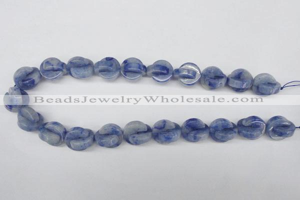 CAJ584 15.5 inches 16*16mm curved moon blue aventurine beads wholesale