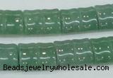 CAJ59 15.5 inches 13*18mm flat bamboo green aventurine jade beads