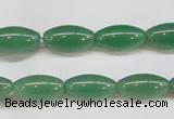 CAJ646 15.5 inches 8*16mm rice green aventurine beads