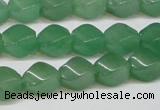 CAJ664 15.5 inches 8*10mm twisted rice green aventurine beads