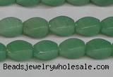 CAJ665 15.5 inches 8*12mm twisted rice green aventurine beads