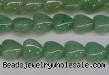 CAJ684 15.5 inches 10*10mm heart green aventurine beads