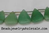 CAJ695 Top drilled 15*20mm leaf green aventurine beads