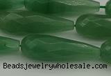 CAJ708 15.5 inches 10*30mm faceted teardrop green aventurine beads