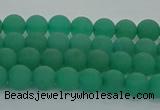 CAJ710 15.5 inches 4mm round matte green aventurine beads