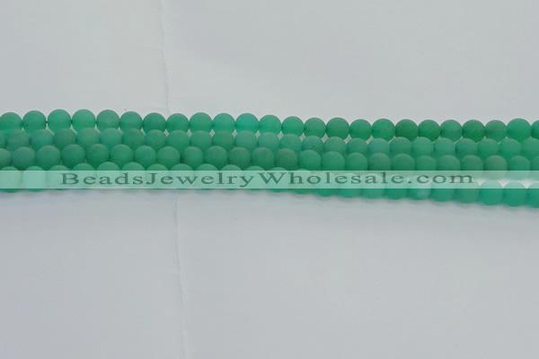 CAJ711 15.5 inches 6mm round matte green aventurine beads