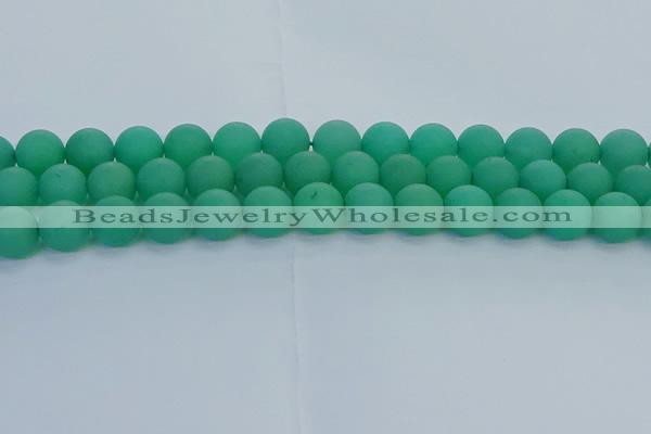 CAJ714 15.5 inches 12mm round matte green aventurine beads