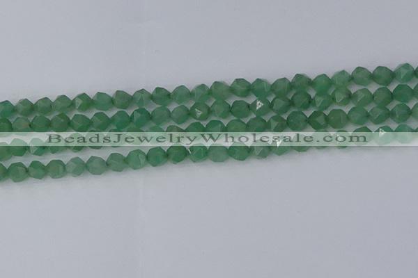 CAJ731 15.5 inches 6mm faceted nuggets green aventurine beads