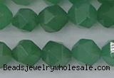 CAJ733 15.5 inches 10mm faceted nuggets green aventurine beads