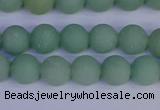 CAJ802 15.5 inches 8mm round matte green aventurine beads wholesale