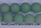 CAJ805 15.5 inches 14mm round matte green aventurine beads wholesale