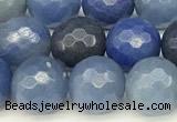 CAJ826 15 inches 8mm faceted round blue aventurine beads
