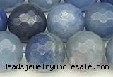 CAJ827 15 inches 10mm faceted round blue aventurine beads