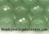 CAJ831 15 inches 8mm faceted round green aventurine beads