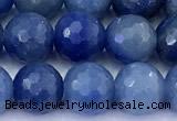 CAJ855 15 inches 8mm faceted round blue aventurine beads