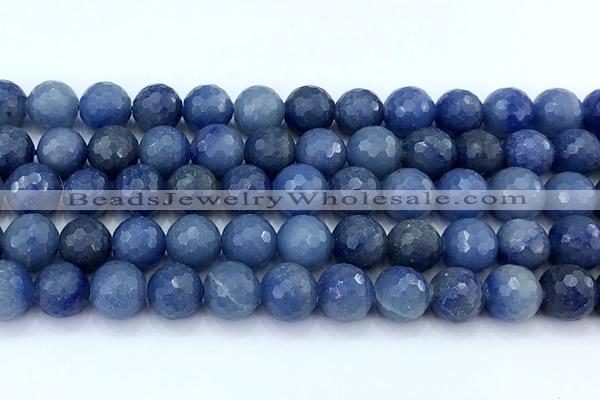 CAJ856 15 inches 10mm faceted round blue aventurine beads