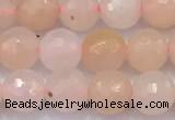 CAJ857 15 inches 6mm faceted round pink aventurine beads