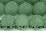 CAJ883 15 inches 10mm round matte green aventurine beads