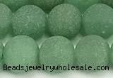 CAJ884 15 inches 12mm round matte green aventurine beads