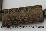 CAL10 14.5 inches 28*60mm carved rectangle agalmatolite beads