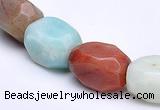 CAM10 10*14mm faceted pebble natural amazonite beads Wholesale