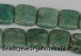 CAM1028 15.5 inches 16*16mm square natural Russian amazonite beads