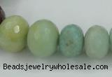 CAM107 15.5 inches multi-size faceted rondelle amazonite gemstone beads