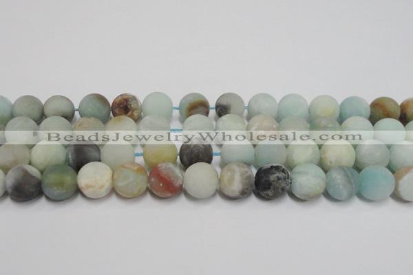 CAM1105 15.5 inches 14mm round matte amazonite beads wholesale