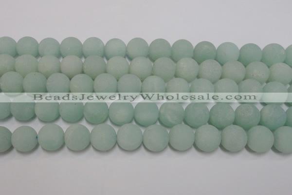 CAM1115 15.5 inches 14mm round matte amazonite beads wholesale