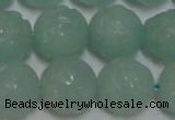 CAM1126 15.5 inches 16mm carved round amazonite beads wholesale