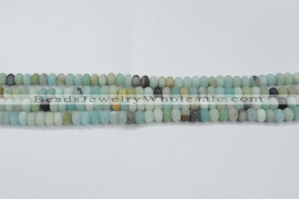 CAM1131 15.5 inches 5*8mm rondelle matte amazonite beads wholesale